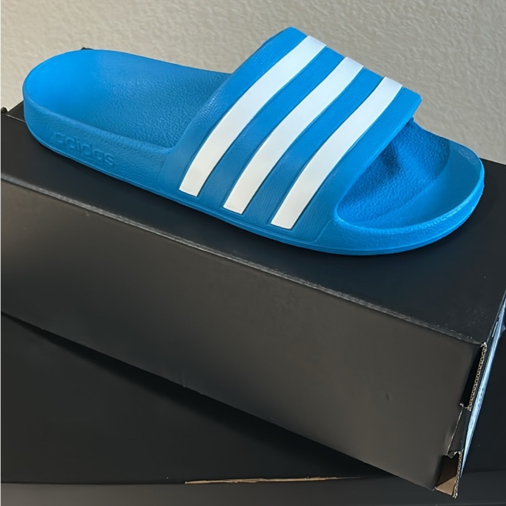 NIB Adidas Adilette Aqua Blue Slides
